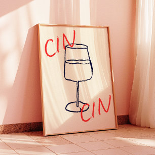 Cin Cin Art Print Bar/Kitchen Decor Poster