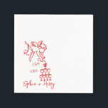 Cin Cin Cherub Hand Drawn Cupid Icon Wedding  Napkin<br><div class="desc">Cin Cin Cherub Hand Drawn Cupid Icon Wedding Napkins,  Custom Vow Cocktail Paper Napkins,  Engagement Party,  God of Love Napkins.</div>