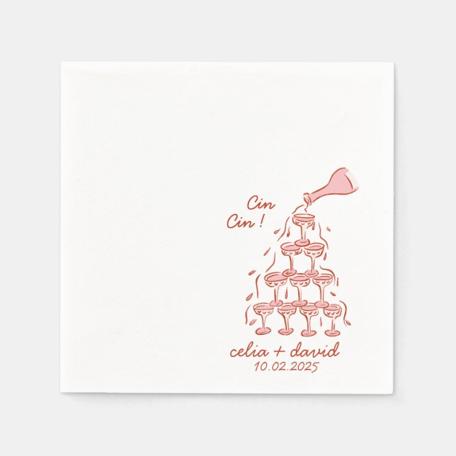 Cin Cin Italian Wedding  Napkin (Front)