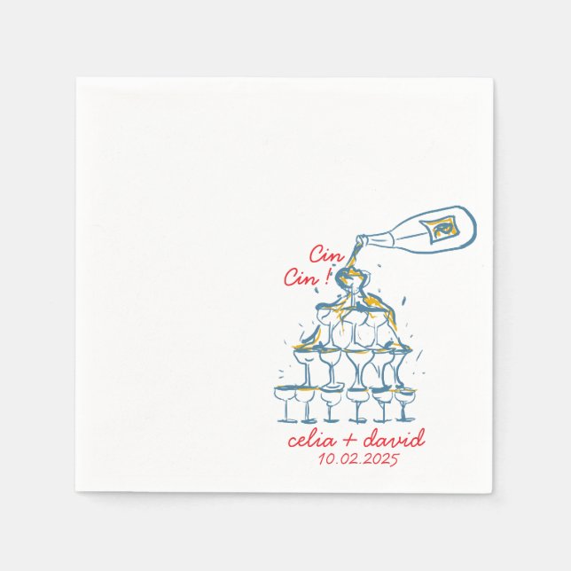 Cin Cin Italian Wedding  Napkin (Front)