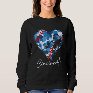 Cincinnati Baseball Heart Camo Graphic Baseball Fa Sweatshirt