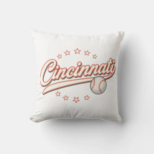 Cincinnati Baseball Vintage Logo – Retro Sports Cushion