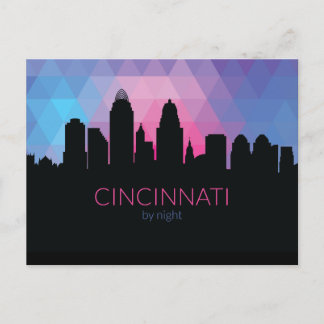 Cincinnati by night Postcard by NightWolfDezigns