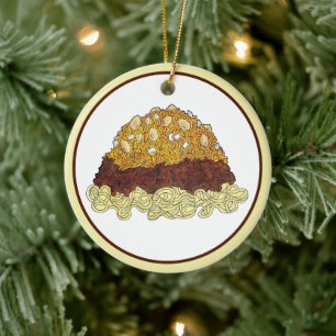 Cincinnati Chilli Ohio OH Spaghetti Chilli Food Ceramic Tree Decoration