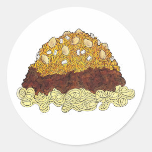 Cincinnati Chilli Ohio OH Spaghetti Chilli Food Classic Round Sticker