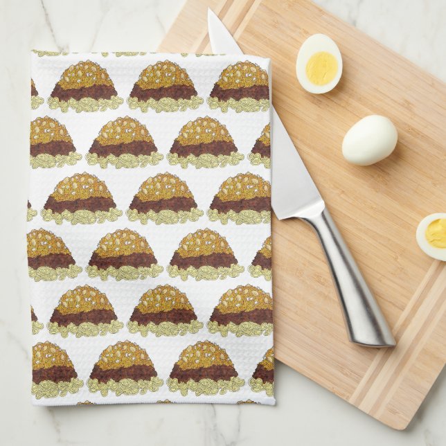 Cincinnati Chilli Ohio OH Spaghetti Chilli Food Tea Towel (Quarter Fold)