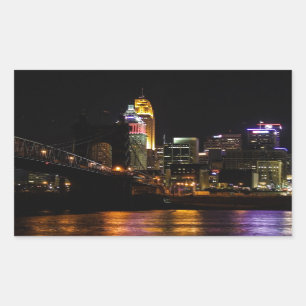 Cincinnati Cityscape Rectangular Sticker