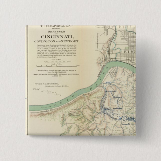 Cincinnati, Covington, Newport 15 Cm Square Badge (Front)