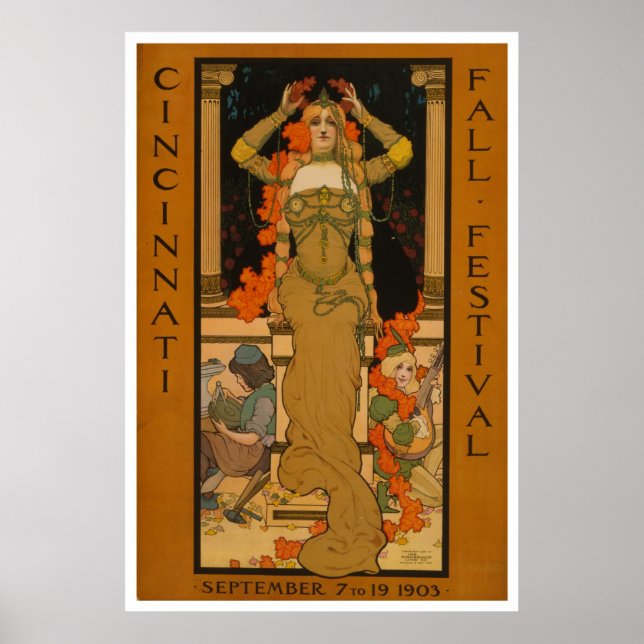 Cincinnati fall festival Art Nouveau Poster (Front)