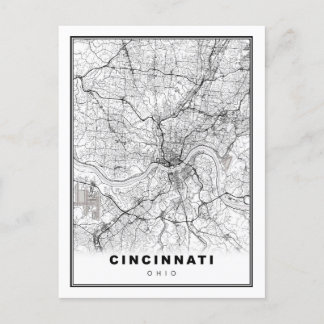Cincinnati Map Postcard