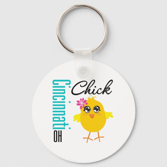 Cincinnati OH Chick Key Ring (Front)