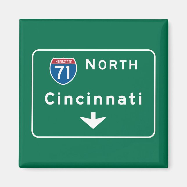 Cincinnati, OH Road Sign Magnet (Front)