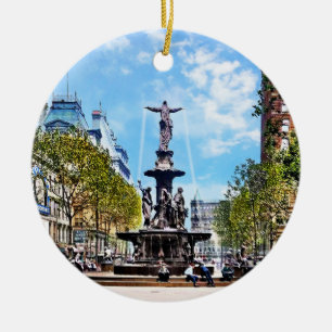 Cincinnati OH - Tyler-Davidson Fountain c1906 Ceramic Tree Decoration