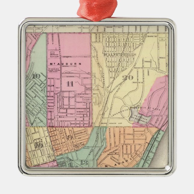 Cincinnati, Ohia Metal Tree Decoration (Front)