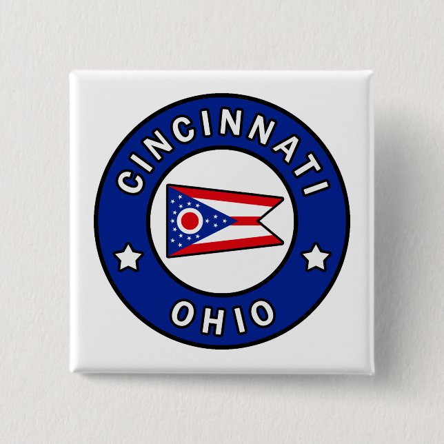 Cincinnati Ohio 15 Cm Square Badge (Front)