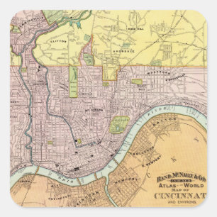 Cincinnati, Ohio 2 Square Sticker