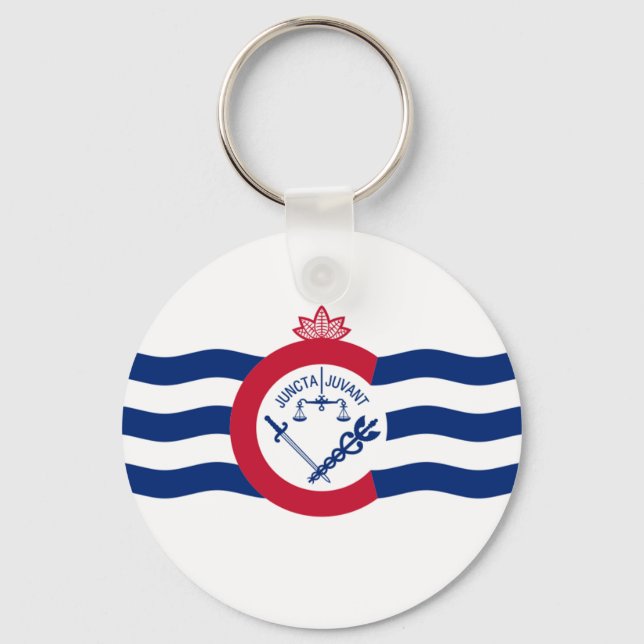 Cincinnati (Ohio) City flag Keychain (Front)