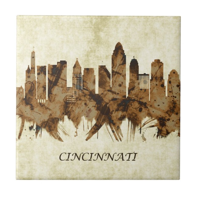 Cincinnati Ohio Cityscape Tile (Front)