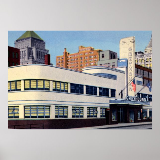 Cincinnati Ohio Greyhound Bus Station Poster (Front)