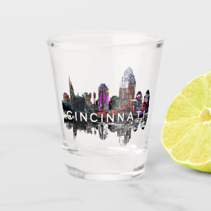 Cincinnati, Ohio in graffiti Shot Glass