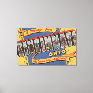 Cincinnati, Ohio - Large Letter Scenes 2 Canvas Print