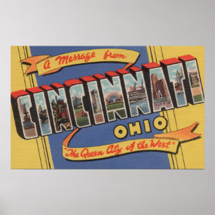 Cincinnati, Ohio - Large Letter Scenes 2 Poster