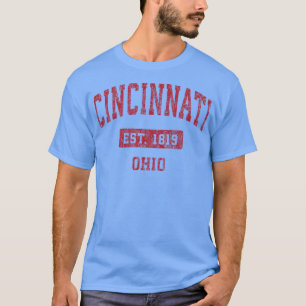 Cincinnati Ohio OH Vintage Sports Design Red Desig T-Shirt