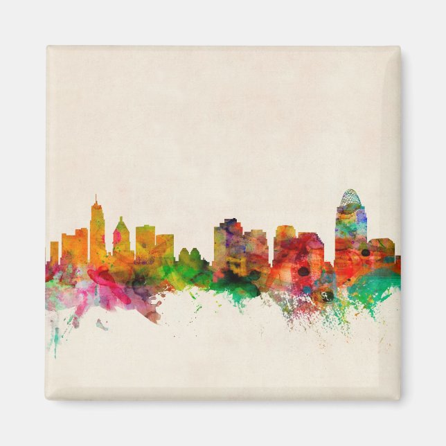 Cincinnati Ohio Skyline Cityscape Magnet (Front)