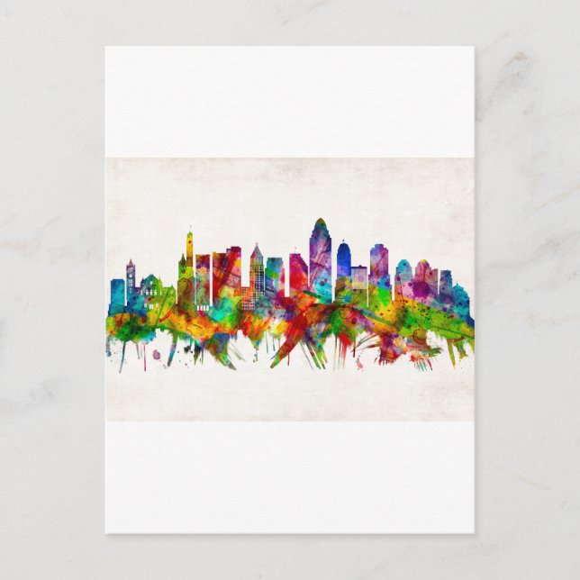 Cincinnati Ohio Skyline Holiday Postcard (Front)