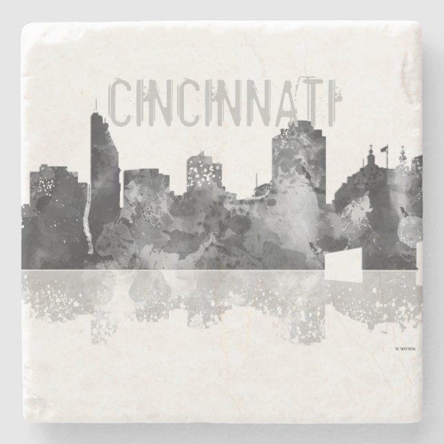 Cincinnati, Ohio Skyline Stone Coaster (Front)