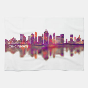 Cincinnati Ohio Skyline Tea Towel