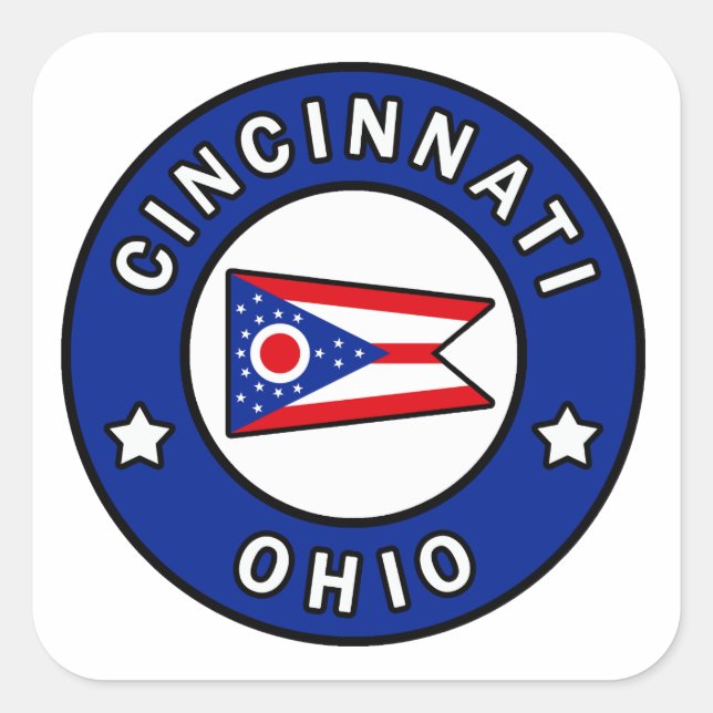 Cincinnati Ohio Square Sticker (Front)