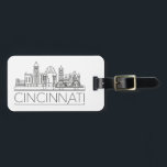 Cincinnati, Ohio Stylised Skyline Luggage Tag<br><div class="desc">A unique luggage tag representing the beautiful city of Cincinnati,  Ohio.  This tag features a stylised illustration of the city's unique skyline with its name underneath.</div>
