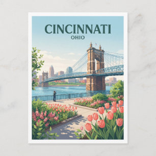 Cincinnati Ohio Travel Postcard