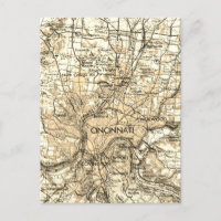 Cincinnati Ohio Vintage Map