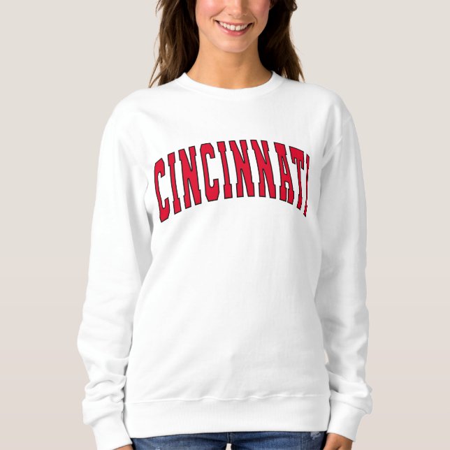 Cincinnati Ohio Vintage Varsity College Style Swea Sweatshirt (Front)