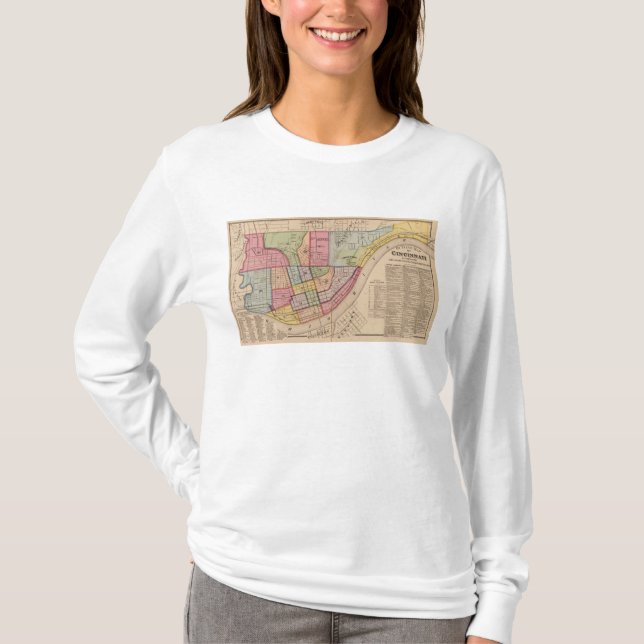 Cincinnati outline ,Ohio T-Shirt (Front)