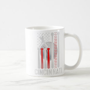 Cincinnati Retro Baseball Lover Us Flag Met At Gam Coffee Mug