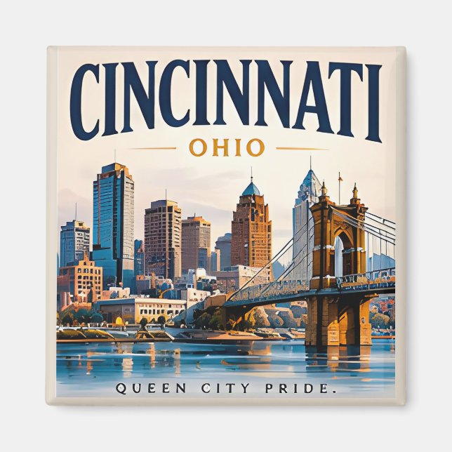 Cincinnati River City Magnet (Front)