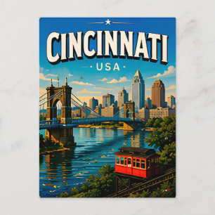 Cincinnati Roebling Bridge Travel Keepsake Postcard