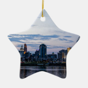 Cincinnati Skyline Ceramic Tree Decoration