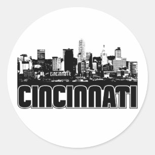 Cincinnati Skyline Classic Round Sticker