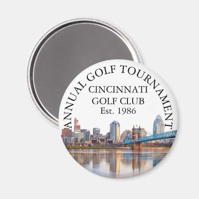 Cincinnati Skyline Golf Club Tournament Custom Magnet (Front/Back)