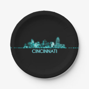 Cincinnati Skyline Paper Plate