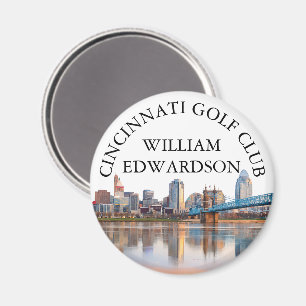 Cincinnati Skyline Personalised Golf Club Name Magnet
