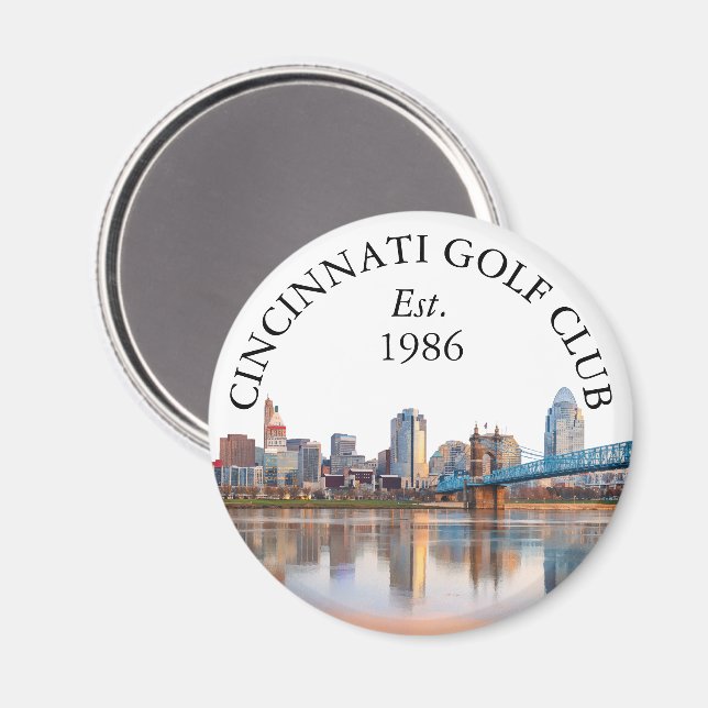 Cincinnati Skyline Personalised Golf Club Name Magnet (Front/Back)