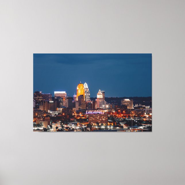 CINCINNATI SKYLINE PRINT ON STRETCHED CANVAS (Front)