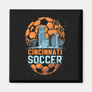 Cincinnati Soccer City Skyline Cool Cincy 513  Magnet