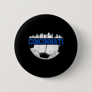 Cincinnati Soccer Distressed Cincy nati  6 Cm Round Badge