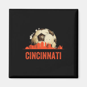 Cincinnati Soccer Queen City Skyline Futbol Fan  Magnet